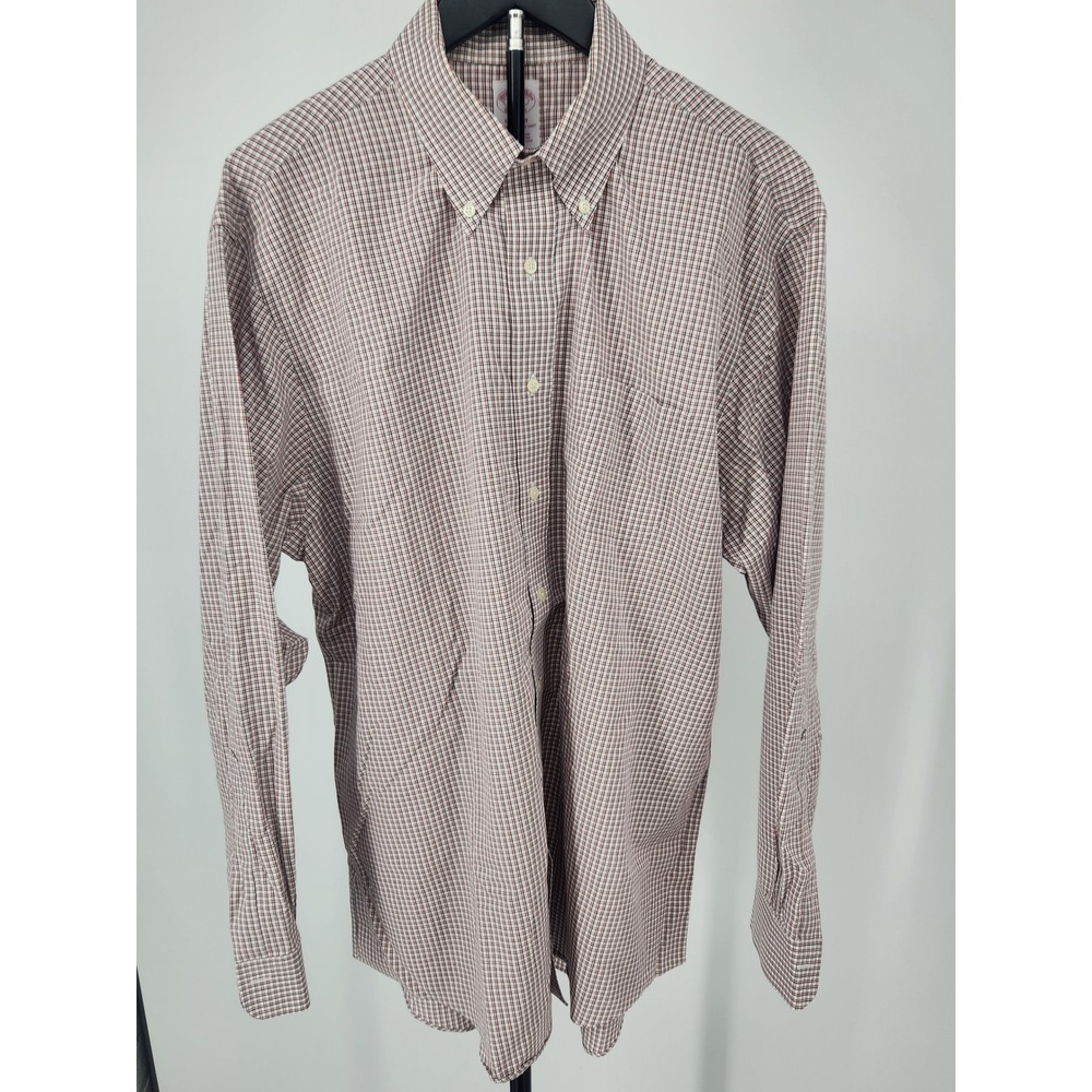 Brooks Brothers Madison 17-35 Non-Iron Supima Cotton Check Button Down Shirt
